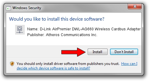 Atheros Communications Inc. D-Link AirPremier DWL-AG660 Wireless Cardbus Adapter setup file 3541060