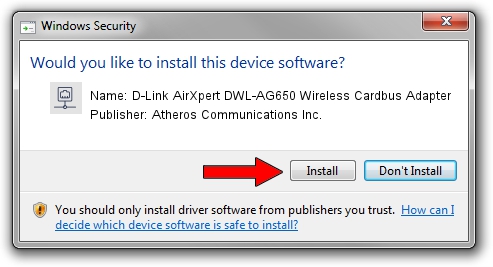 Atheros Communications Inc. D-Link AirXpert DWL-AG650 Wireless Cardbus Adapter driver download 1050771