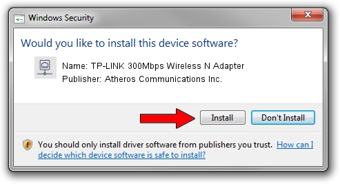 Atheros Communications Inc. TP-LINK 300Mbps Wireless N Adapter setup file 3541424