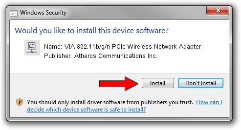 Atheros Communications Inc. VIA 802.11b/g/n PCIe Wireless Network Adapter driver download 3541374