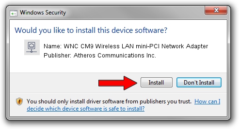 Atheros Communications Inc. WNC CM9 Wireless LAN mini-PCI Network Adapter driver installation 1040213