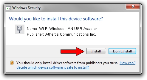 Atheros Communications Inc. Wi-Fi Wireless LAN USB Adapter driver installation 1300391