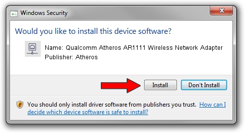 Atheros Qualcomm Atheros AR1111 Wireless Network Adapter driver download 1179330