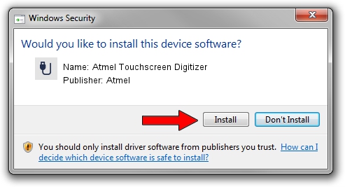 Atmel Atmel Touchscreen Digitizer driver installation 1894280