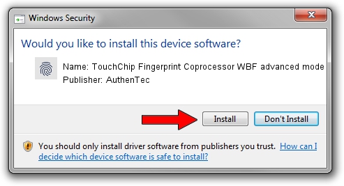 AuthenTec TouchChip Fingerprint Coprocessor WBF advanced mode driver installation 1488997