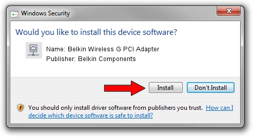 Belkin Components Belkin Wireless G PCI Adapter driver installation 1101182