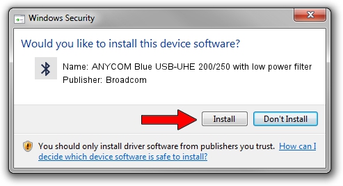 Broadcom ANYCOM Blue USB-UHE 200/250 with low power filter driver download 1137462