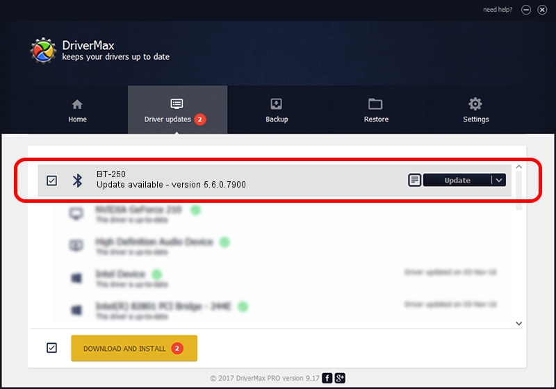 Broadcom BT-250 driver update 1626324 using DriverMax