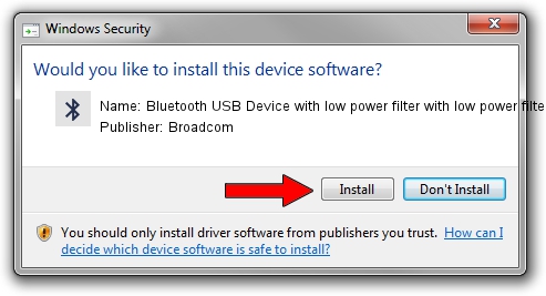 Broadcom Bluetooth USB Device with low power filter with low power filter driver installation 1701634