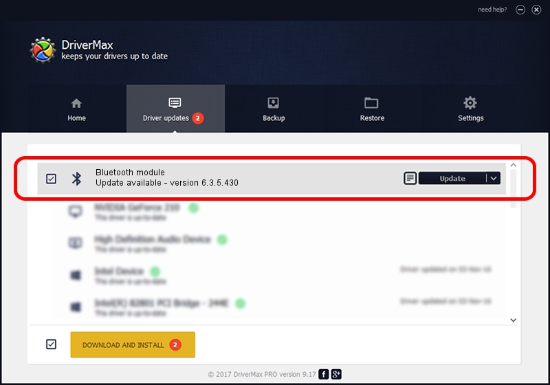 Broadcom Bluetooth module driver update 1165929 using DriverMax