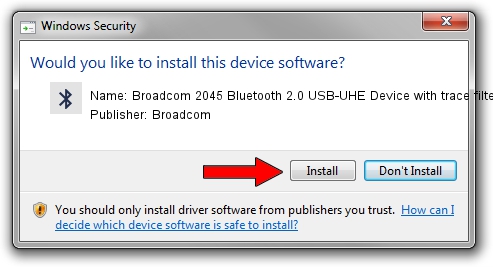 Broadcom Broadcom 2045 Bluetooth 2.0 USB-UHE Device with trace filter driver installation 1061522