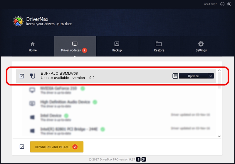 Buffalo BUFFALO BSMLW08 driver setup 1169215 using DriverMax