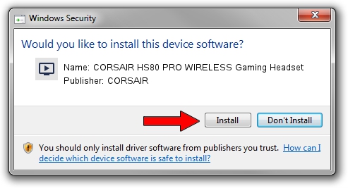 CORSAIR CORSAIR HS80 PRO WIRELESS Gaming Headset driver installation 4546998