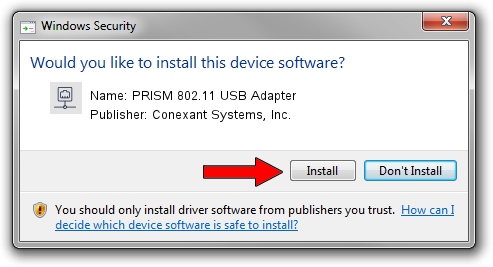 Conexant Systems, Inc. PRISM 802.11 USB Adapter driver installation 1022166