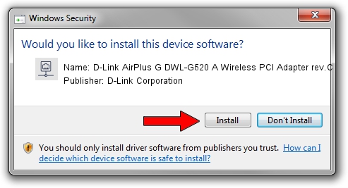 D-Link Corporation D-Link AirPlus G DWL-G520 A Wireless PCI Adapter rev.C driver installation 68738