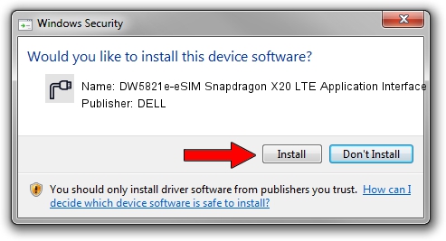 DELL DW5821e-eSIM Snapdragon X20 LTE Application Interface driver installation 4673426