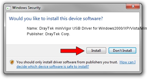 DrayTek Corp. DrayTek miniVigor USB Driver for Windows2000/XP/Vista/Win7 setup file 928422