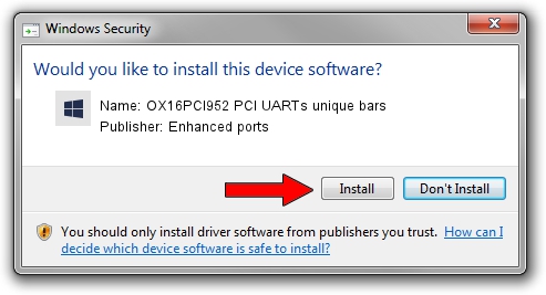 Enhanced ports OX16PCI952 PCI UARTs unique bars driver installation 1527796