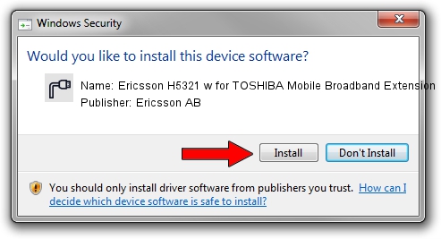 Ericsson AB Ericsson H5321 w for TOSHIBA Mobile Broadband Extension setup file 1033527