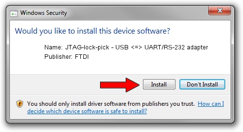 FTDI JTAG-lock-pick - USB <=> UART/RS-232 adapter setup file 2150226