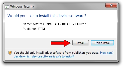 FTDI Matrix Orbital GLT24064-USB Driver setup file 1157300