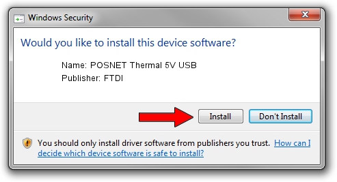 FTDI POSNET Thermal 5V USB setup file 2776947