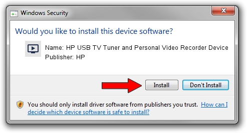 HP HP USB TV Tuner and Personal Video Recorder Device driver installation 1568507