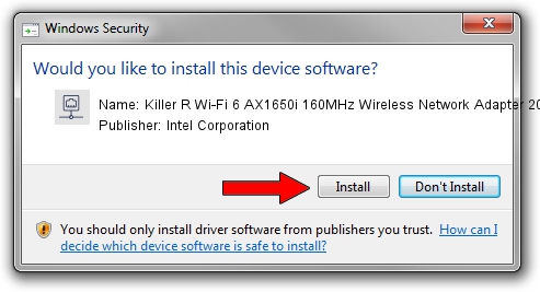 Intel Corporation Killer R Wi-Fi 6 AX1650i 160MHz Wireless Network Adapter 201NGW driver installation 4184745