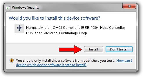 JMicron Technology Corp. JMicron OHCI Compliant IEEE 1394 Host Controller driver installation 1010257