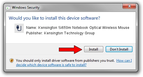 Kensington Technology Group Kensington Si650m Notebook Optical Wireless Mouse driver download 1634622