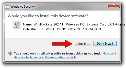 LITE-ON TECHNOLOGY CORPORATION WildPackets 802.11n Wireless PCI Express Card LAN Adapter setup file 1682370