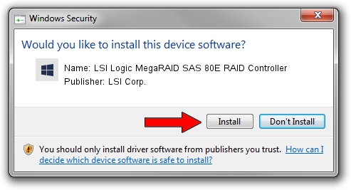 LSI Corp. LSI Logic MegaRAID SAS 80E RAID Controller setup file 245124