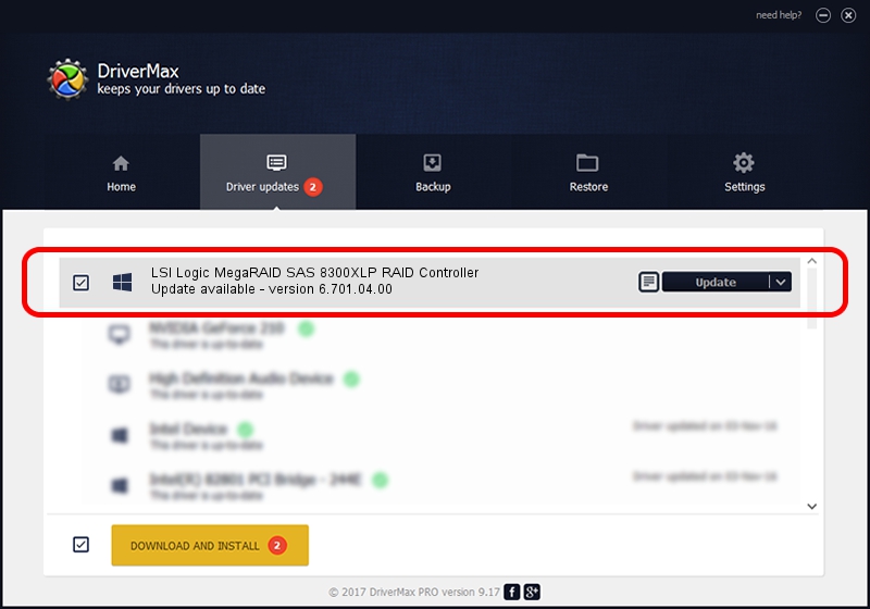 LSI Corp. LSI Logic MegaRAID SAS 8300XLP RAID Controller driver update 1474149 using DriverMax