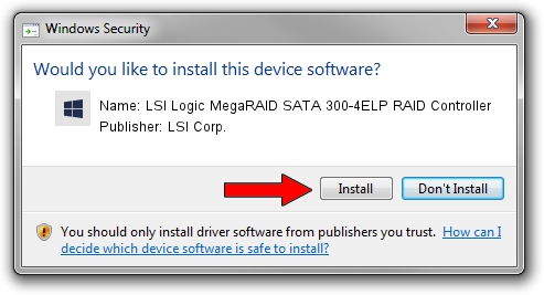 LSI Corp. LSI Logic MegaRAID SATA 300-4ELP RAID Controller driver installation 1998384