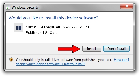 LSI Corp. LSI MegaRAID SAS 9280-16i4e driver installation 2009006