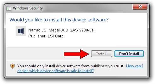 LSI Corp. LSI MegaRAID SAS 9280-8e driver installation 1998029