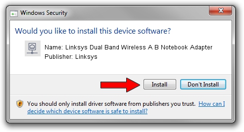 Linksys Linksys Dual Band Wireless A B Notebook Adapter driver installation 1041227