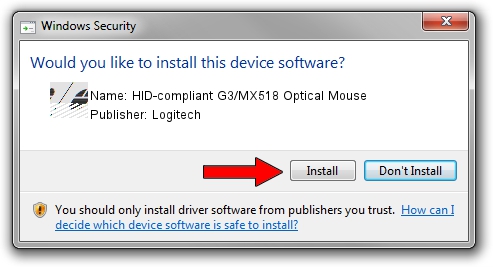 Logitech HID-compliant G3/MX518 Optical Mouse driver installation 1260160