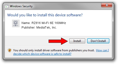 MediaTek, Inc. RZ616 Wi-Fi 6E 160MHz driver installation 4530810