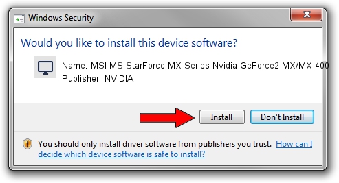 NVIDIA MSI MS-StarForce MX Series Nvidia GeForce2 MX/MX-400 setup file 1117580