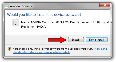 NVIDIA NVIDIA GeForce 8600M GS Dox Optimised 180.84: Quality driver installation 1348130