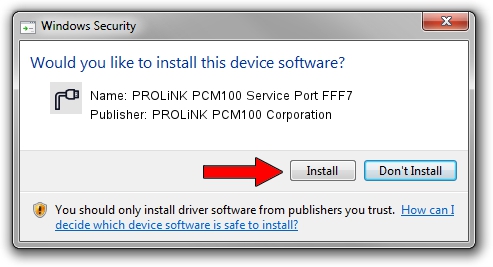 PROLiNK PCM100 Corporation PROLiNK PCM100 Service Port FFF7 driver installation 2069247