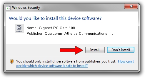 Qualcomm Atheros Communications Inc. Gigaset PC Card 108 driver installation 1324254