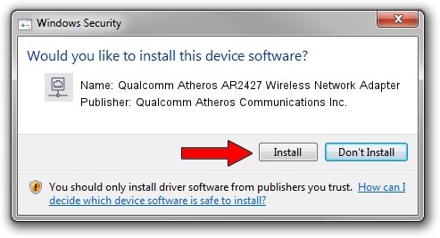Qualcomm Atheros Communications Inc. Qualcomm Atheros AR2427 Wireless Network Adapter setup file 248621