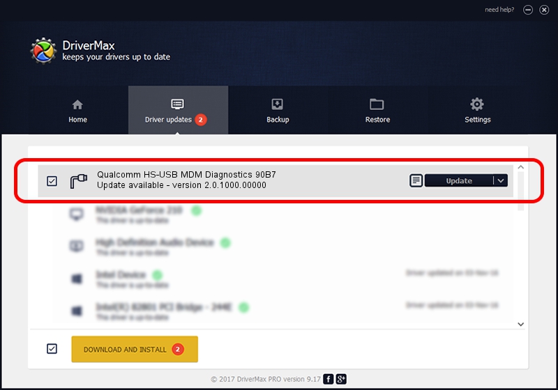 Qualcomm Incorporated Qualcomm HS-USB MDM Diagnostics 90B7 driver installation 3303197 using DriverMax