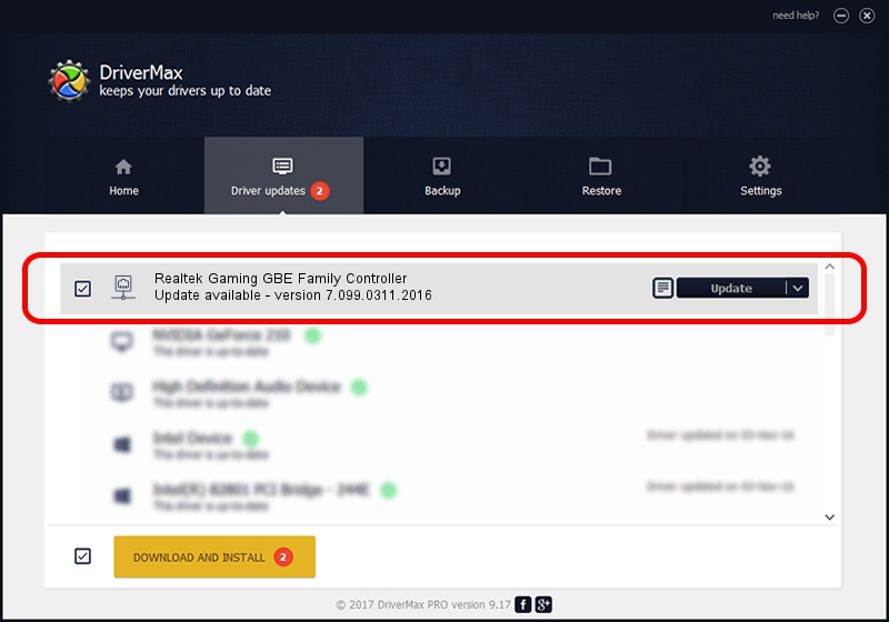 Realtek Realtek Gaming GBE Family Controller driver update 2207057 using DriverMax