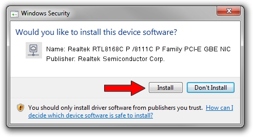 Realtek Semiconductor Corp. Realtek RTL8168C P /8111C P Family PCI-E GBE NIC setup file 1771621