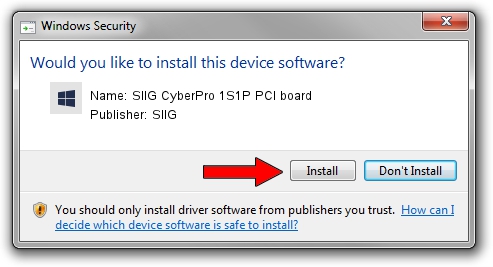 SIIG SIIG CyberPro 1S1P PCI board driver installation 1043513