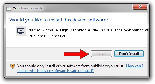 sigmatel audio driver x64