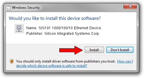 Silicon Integrated Systems Corp. SiS191 1000/100/10 Ethernet Device setup file 1974896